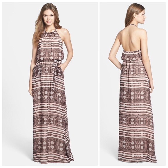 REERVED NWT - Print Halter Maxi Dress - 8