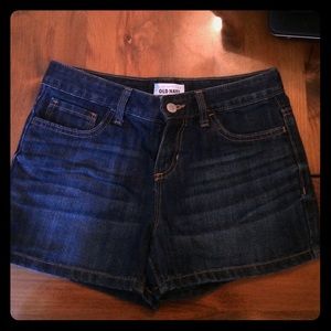 Dark washed shorts