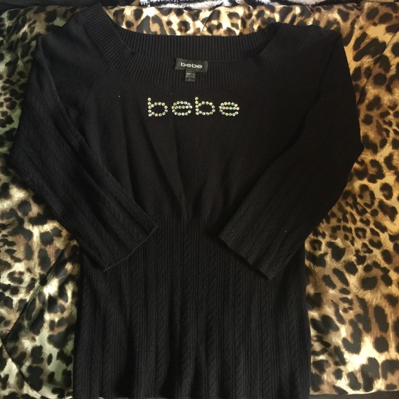 BeBe 3/4 length sleeve sweater! Swarvorski crystal