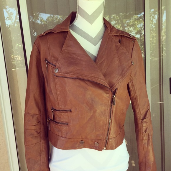 Light brown leather jacket
