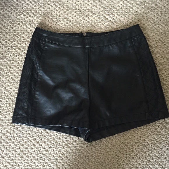 LA Hearts Pants - Black Faux Leather Shorts