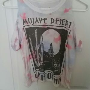 Cold shoulder cropped t shirt (: