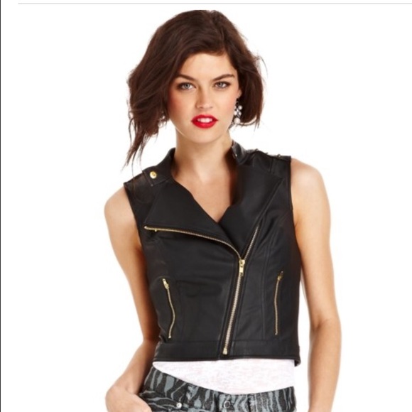 Macy's Faux leather vest