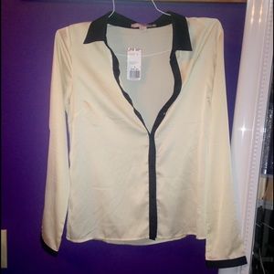 Satin button down shirt. BNWT