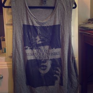 Forever 21+ boyfriend tank. Charcoal grey.