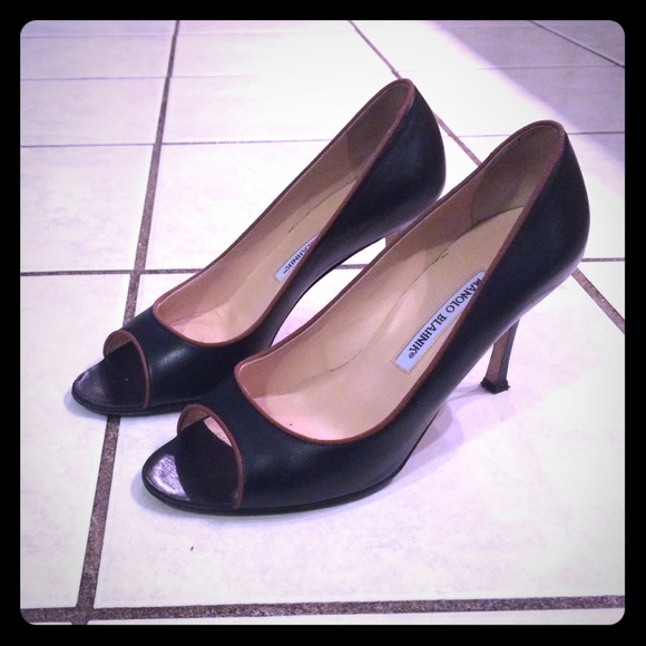 Manolo Blahnik Open Toe Pumps