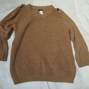 J.Crew Women's Camel/Tan Wool Sweater M