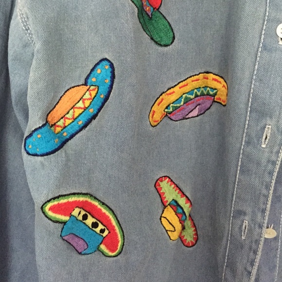 Gorgeous novelty vintage denim shirt - Picture 3 of 3