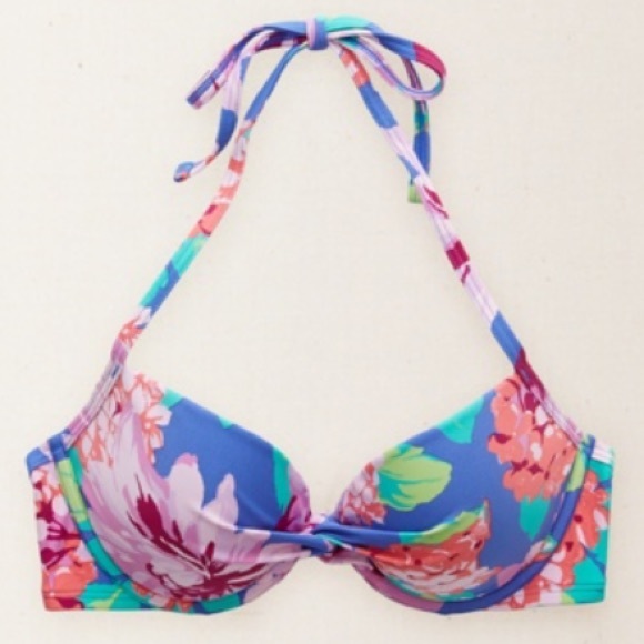 Push up floral bikini top