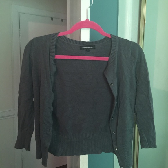 Grey cropped cardigan