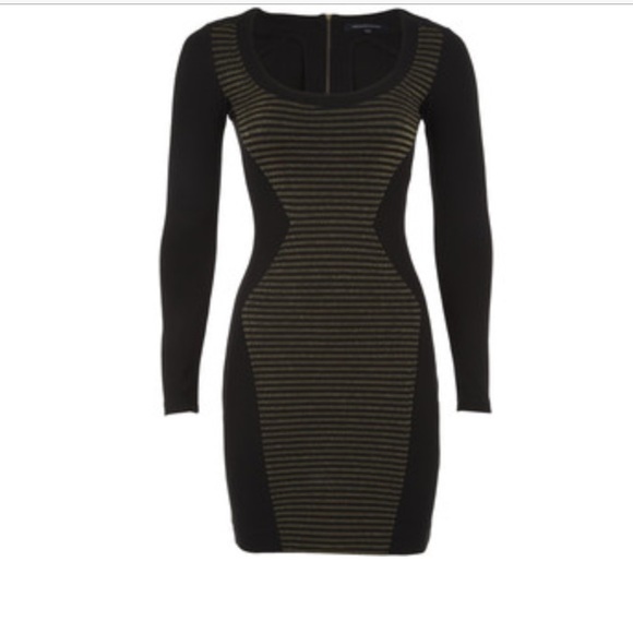 French Connection Lara Metallic Stripe Dress