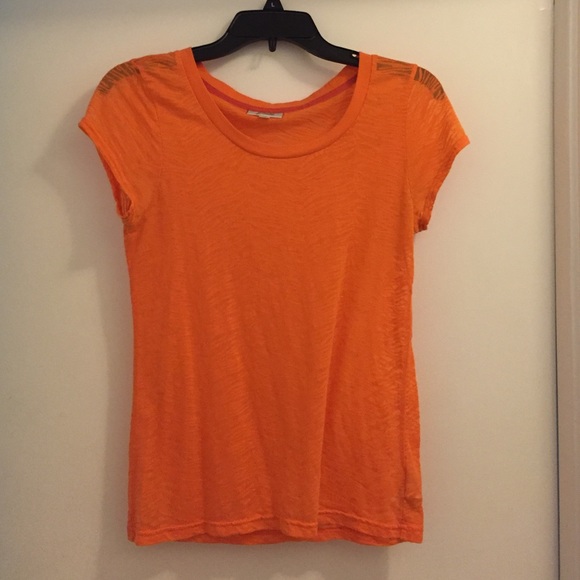 Sheer orange zebra print top - Picture 1 of 4