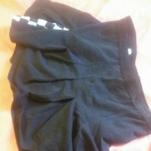 Solow Black Pleated Checkerboard Mini Skirt