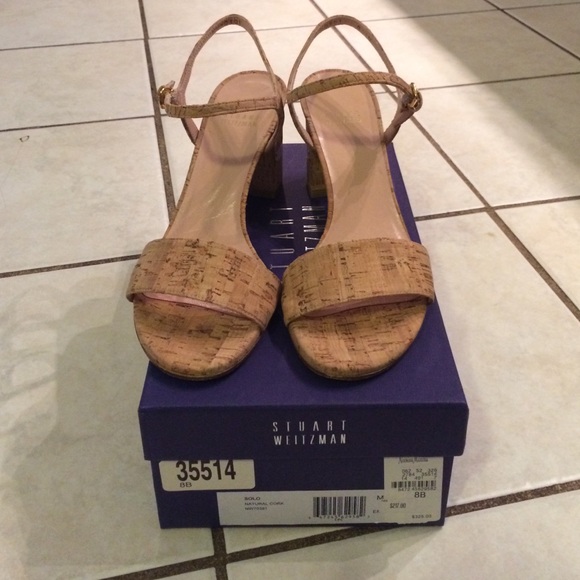 Stuart Weitzman Natural Cork sandals.  Size 8