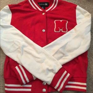 Red and white Letterman Jacket