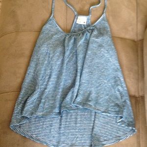 Tillys Blue Striped Flowy Tanktop