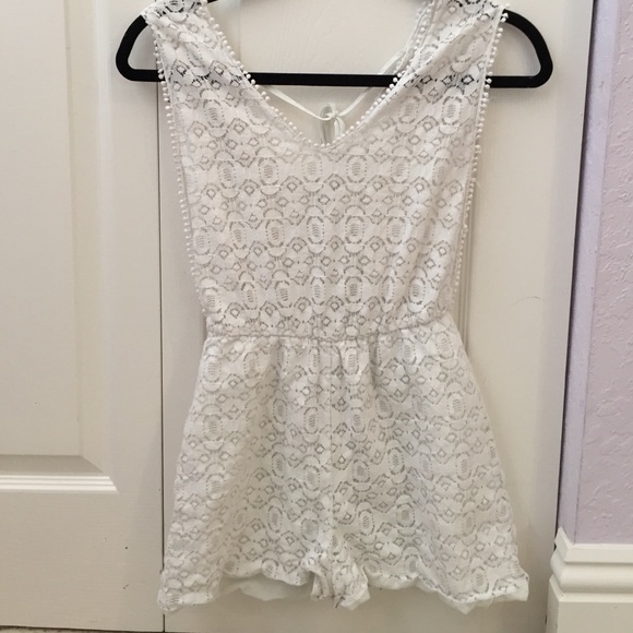 Topshop White Lace Romper
