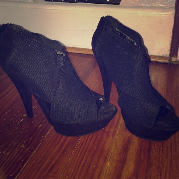 Black Open Toe Bootie