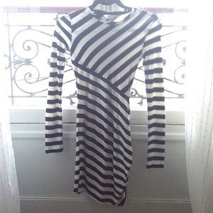 DVF black and white dress