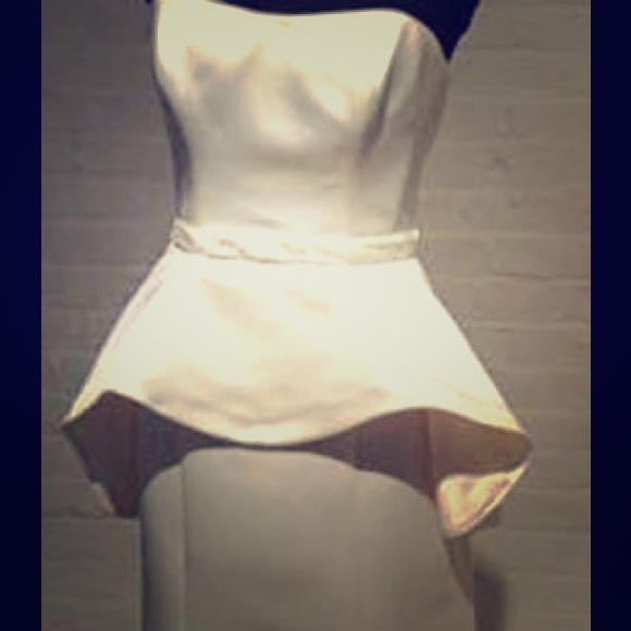 Ivory peplum wedding dress