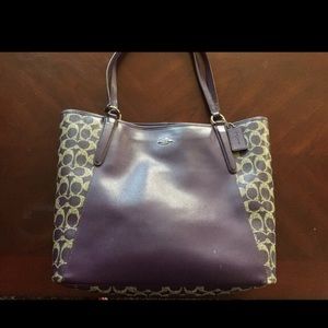 Purple coach tote