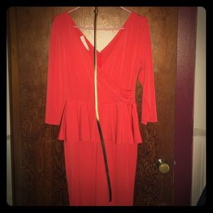 Maggy London Red Peplum Dress Size 12