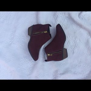 Burgundy ankle boots