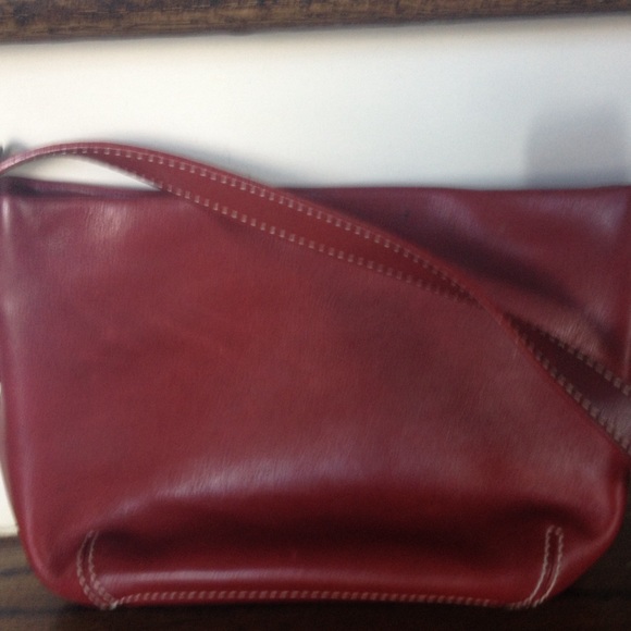 Red leather petite handbag by Coach - Picture 2 of 2
