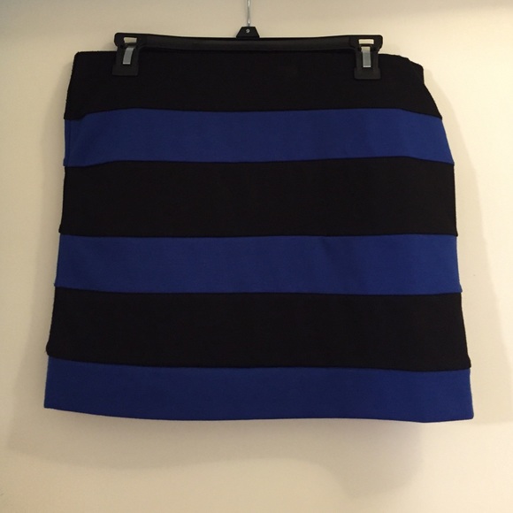 Black and blue mini skirt