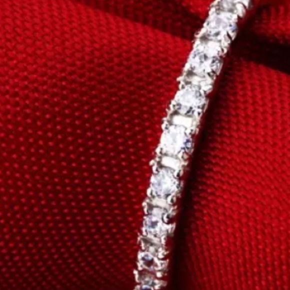 S Silver diamond simulant band(The Blic ring) - Picture 2 of 4