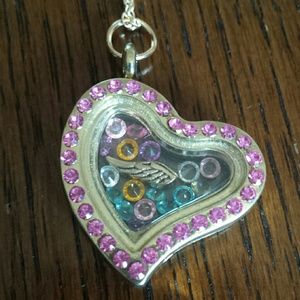 SALE-Locket with Angel Wing Charm
