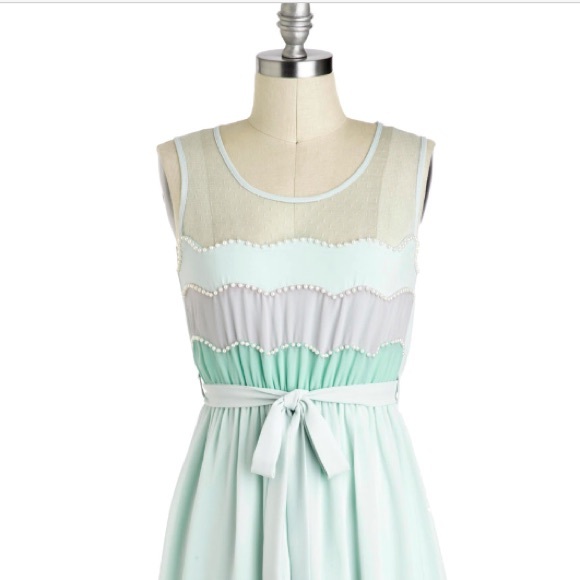 Mint pastel beaded dress from Modcloth