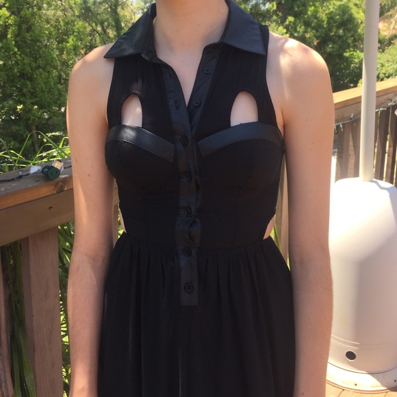 Material girl black high low corset dress