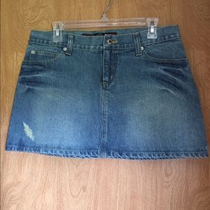 Distressed Blue Jean mini skirt!