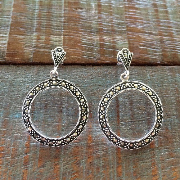 Marcasite & sterling silver earrings. Stamped 925