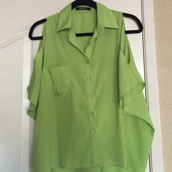 Lime green button up shirt