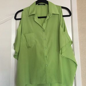 Lime green button up shirt