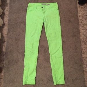 Lime green skinny jeans