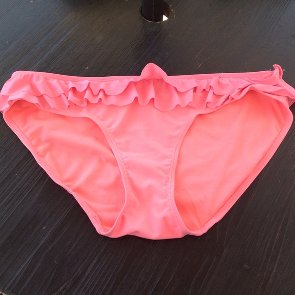 Pink ruffle swim bottoms