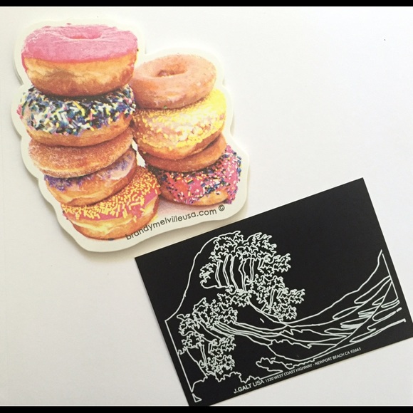 Donut and wave stickers. 1 wave and 11 donut left
