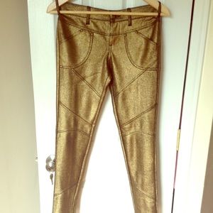 Free People Metallic Moto Pants
