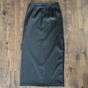 Long Black Silky Skirt