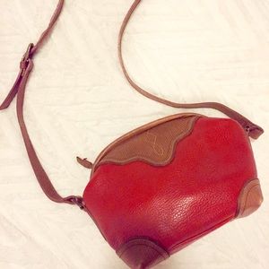 Genuine Red Leather Liz Claiborne Purse - VINTAGE