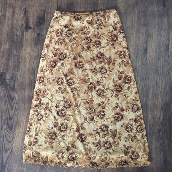 Brown Floral Skirt