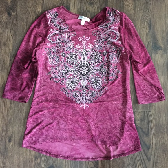 Magenta Flowy Design Top