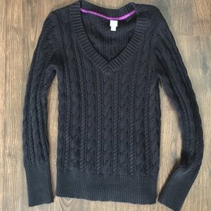 Black Cable Knit Sweater