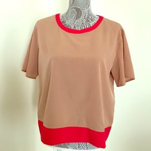 Colorblock Slit Back Top