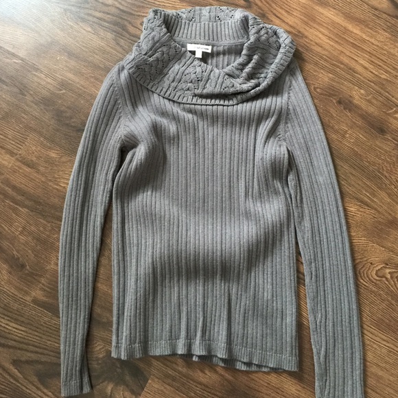Grey Cowl Neck Sweater