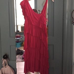 Pink ruffled dress