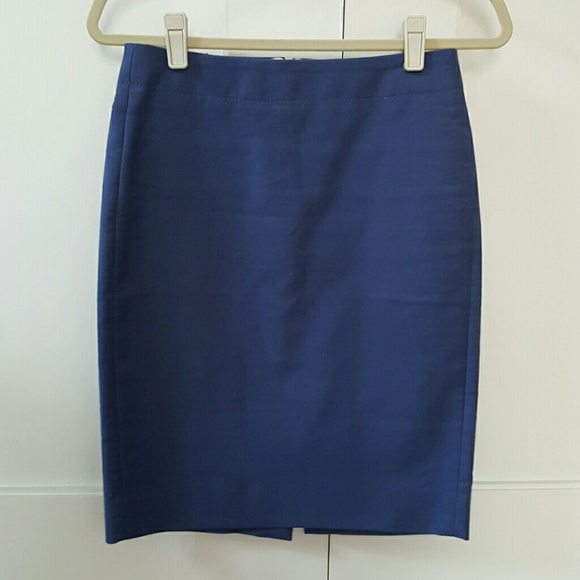 J. Crew Blue Cotton Pencil Skirt in Size 00